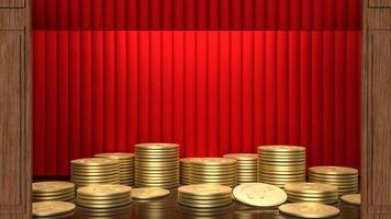 The stage red curtain for present concept 3d rendering photo