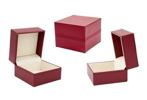 empty red gift box on white background. photo