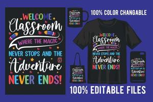 Back to school colorful t shirt design vector