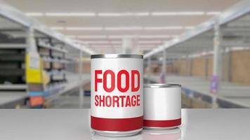 food product can on shelf in super market 3d rendering photo