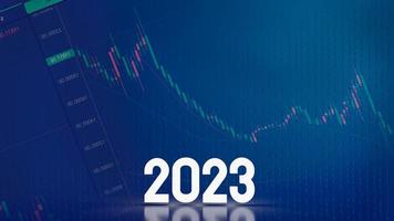 The 2023 white text on business background 3d rendering photo