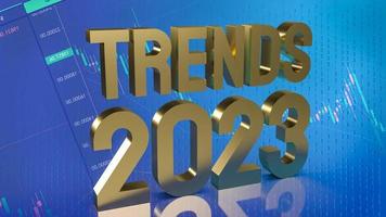 trends 2023 gold text on business background 3d rendering photo