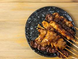 The Chinese bbq Skewer of Sichuan grilled meat for food content photo