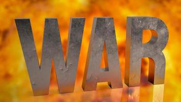 The war metal text on fire  bomb background 3d rendering photo