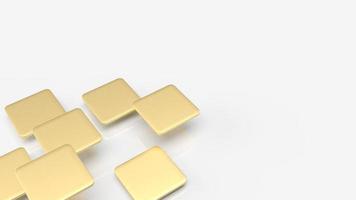 The gold plates fly on white background for abstract background 3d rendering. photo