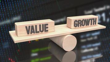 The word  value and growth on wood  for business concept 3d rendering photo