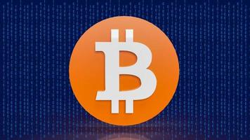 The bitcoin symbol on digital background  for business concept 3d rendering photo