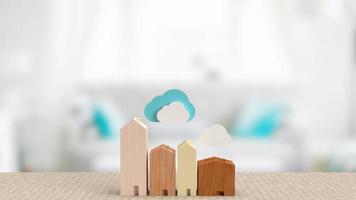 home and cloud for smart home  technology concept 3d rendering photo