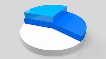gráfico circular azul y blanco para el concepto de negocio representación 3d foto