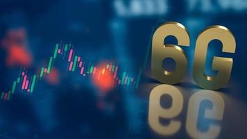 gold 6g on business background for technology  concept 3d rendering photo
