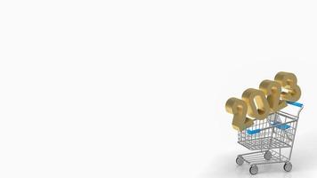 The gold number 2023 on shopping cart for business concept 3d rendering photo