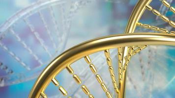 The gold dna on sci background  for medical or education concept 3d rendering
