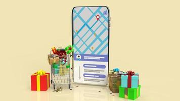 The mobile application  for delivery  business concept 3d rendering photo