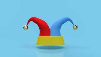 The clown hat on blue background for funny concept 3d rendering photo