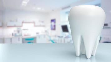 The white tooth in dentist clinic   for  health or medical concept 3d rendering photo