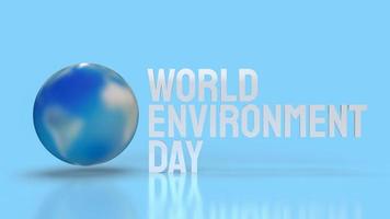 The earth and white word for world environment day concept 3d rendering photo