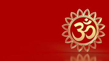 The  hindu ohm or om gold for religion concept 3d rendering photo