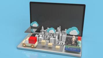 The cloud and technology equipment for CLOUD COMPUTING content 3d rendering. photo