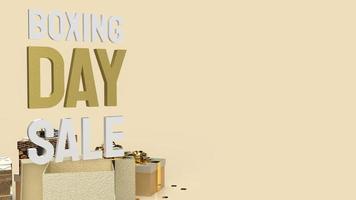 Boxing Day word and gift boxes  for shopping concept 3d rendering photo