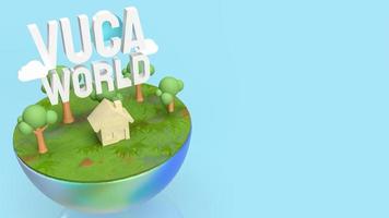 The vuca world  white text for abstract background concept 3d rendering photo