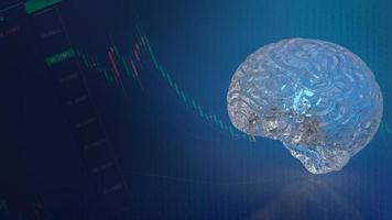 The crystal  brain on business background 3d rendering photo