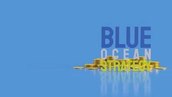 The blue ocean strategy word for business content 3d rendering. photo