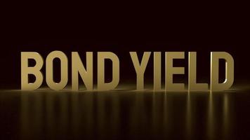 The gold bond yield text  for business concept 3d rendering photo