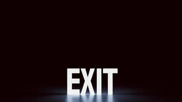 exit word glow in the dark for business or abstract  concept 3d rendering photo