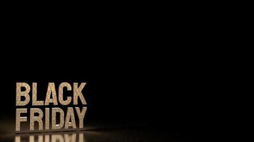 Black Friday gold text for offer or promotion shopping concept  3d rendering photo