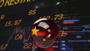 The red Chinese crystal ball on business background for business concept 3d rendering photo