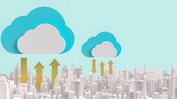 The cloud and building city for communication technology content 3d rendering. photo