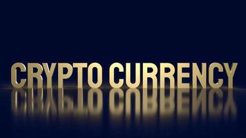 The gold text  crypto currency for business content 3d rendering. photo