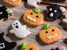 galletas de jengibre de halloween para comida y concepto de vacaciones foto