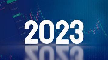 The 2023 white text on business background 3d rendering photo