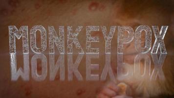 The monkey pox word for sci or outbreak  concept 3d rendering photo