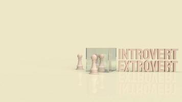 The  introvert  and extravert text for background 3d rendering. photo
