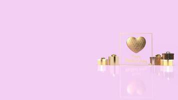 The gold heart and text for happy mother day concept 3d rendering photo