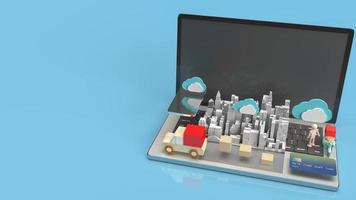 The cloud and technology equipment for CLOUD COMPUTING content 3d rendering. photo