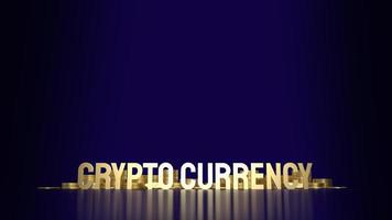 The gold text  crypto currency for business content 3d rendering. photo