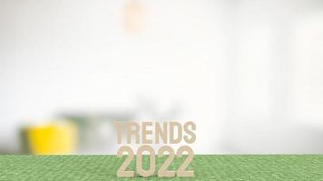 texto de tendencias 2022 para el concepto de plan de negocios representación 3d foto