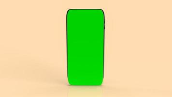 The mobile phone green screen for media or technology concept 3d rendering photo