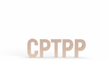 el texto cptpp en el fondo blanco para la representación 3d del concepto de negocio foto