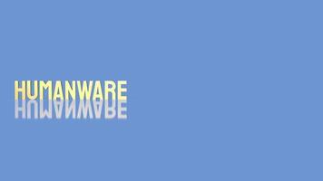 la palabra humanware sobre fondo azul para el concepto de negocio o tecnología representación 3d foto