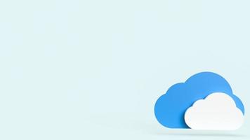 The cloud on blue background for it or technology concept 3d rendering photo