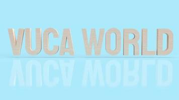 The vuca world  wood text for abstract background concept 3d rendering photo