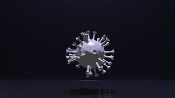 The white virus on black background for medical and sci content 3d rendering. photo