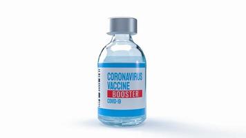 The vaccine booster on white background   for medical  or sci concept 3d rendering photo