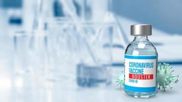 The vaccine booster and virus  in lab  for medical  or sci concept 3d rendering photo