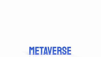 The blue metaverse text on white background for business or technology  concept 3d rendering. photo