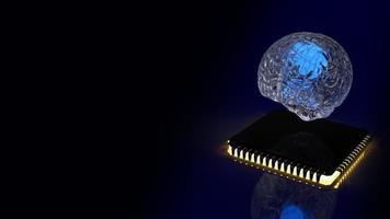 brain and ic for ai or technology concept  3d rendering photo